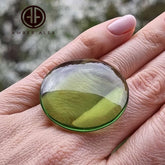 Green Amber Handmade Round Shape Cabochons